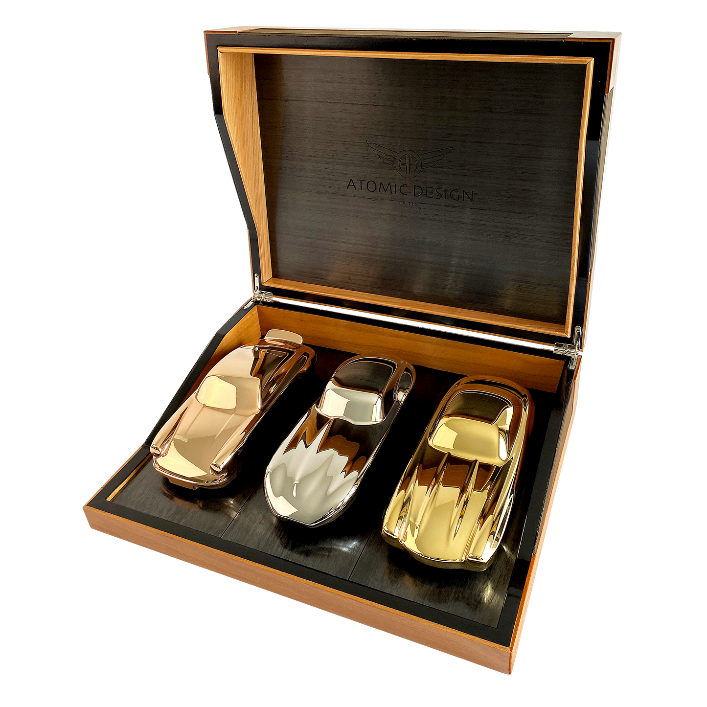 JAGUAR XKE (E-TYPE) EVOCATION - GOLD-PLATED HANDCRAFTED AUTOMOTIVE SCULPTURE