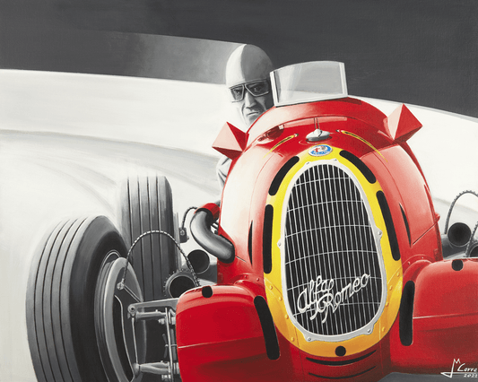Alfa Romeo 8C Tazio Nuvolari, Automotive Acrylic Painting, created by Jean-Marie Corre, automotive painter. 
Limited edition of 20 on fine art paper.