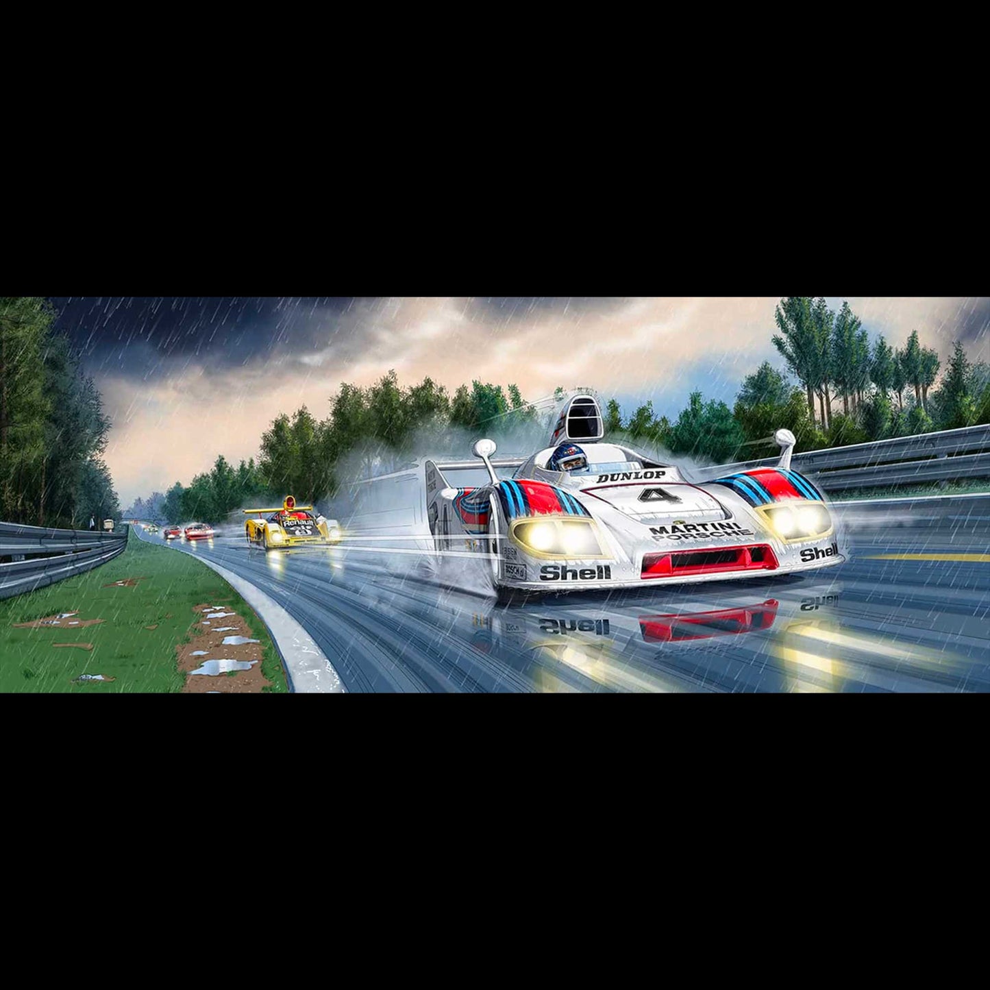 Illustration Porsche 936 day at 24h of Le Mans, jacky ickx, on fine art or plexiglass