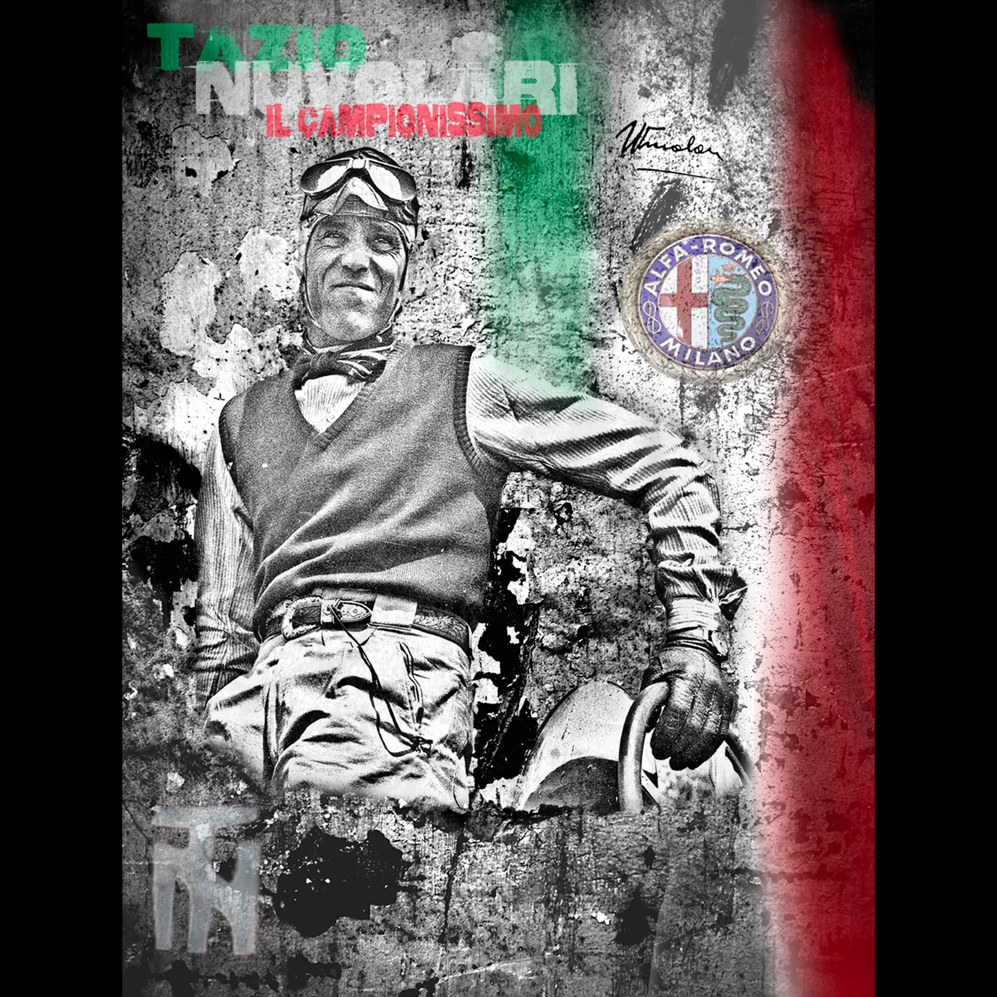 Tazio Nuvolari "Worldwide F1 Champion" on Alfa Romeo P3/8C 2300 & Auto Union C Type between 1930 et 1933 denis poutet le muret des stands