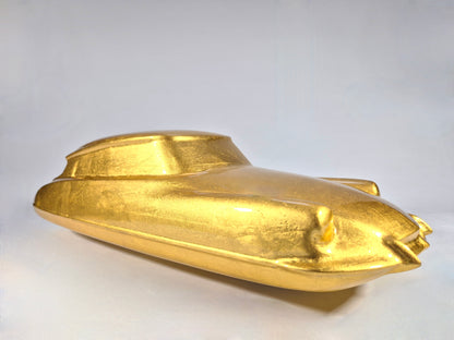 SCULPTURE CITROËN DS 19 FEUILLES D'OR EN BOIS