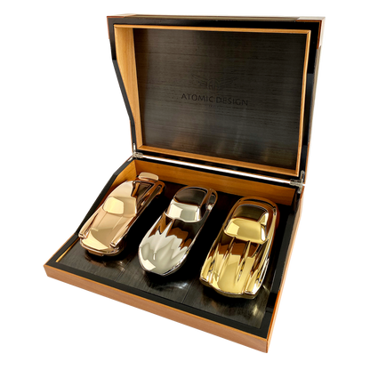 JAGUAR XKE (E-TYPE) EVOCATION - GOLD-PLATED HANDCRAFTED AUTOMOTIVE SCULPTURE