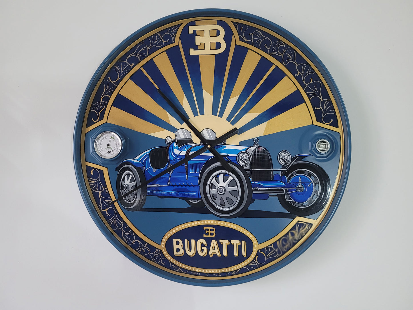 CUSTOMISED AUTOMOTIVE PAINTED CLOCK - AUTOMOTIVE DECORATION