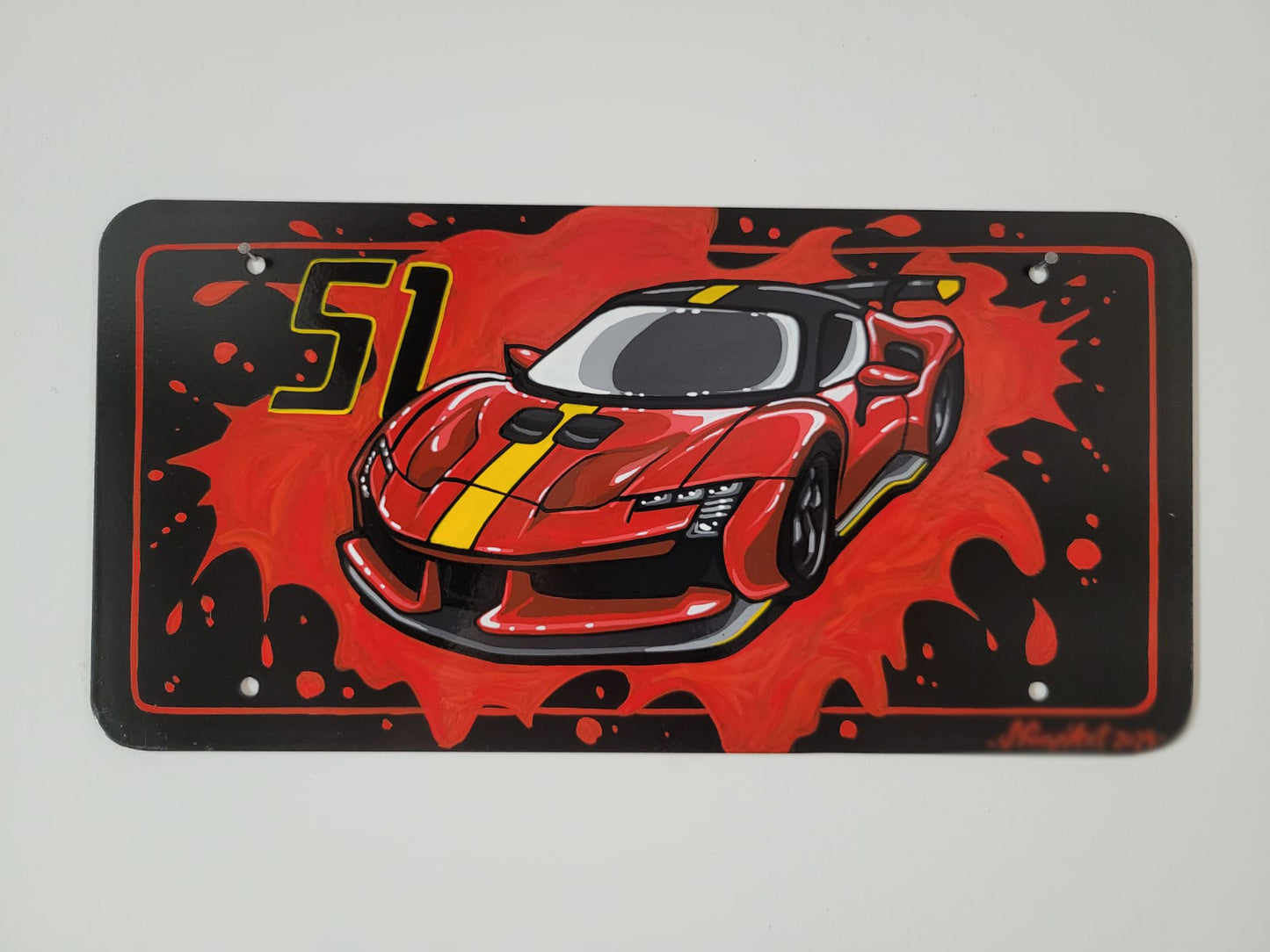 CUSTOMISED AUTOMOTIVE PAINTED METAL PLATE - AUTOMOTIVE DECORATION