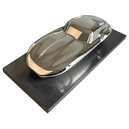 JAGUAR XKE (E-TYPE) EVOCATION - GOLD-PLATED HANDCRAFTED AUTOMOTIVE SCULPTURE