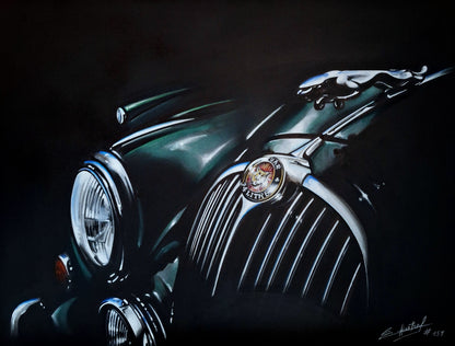 JAGUAR MKII 2.4L - AUTOMOTIVE ACRYLIC PAINTING