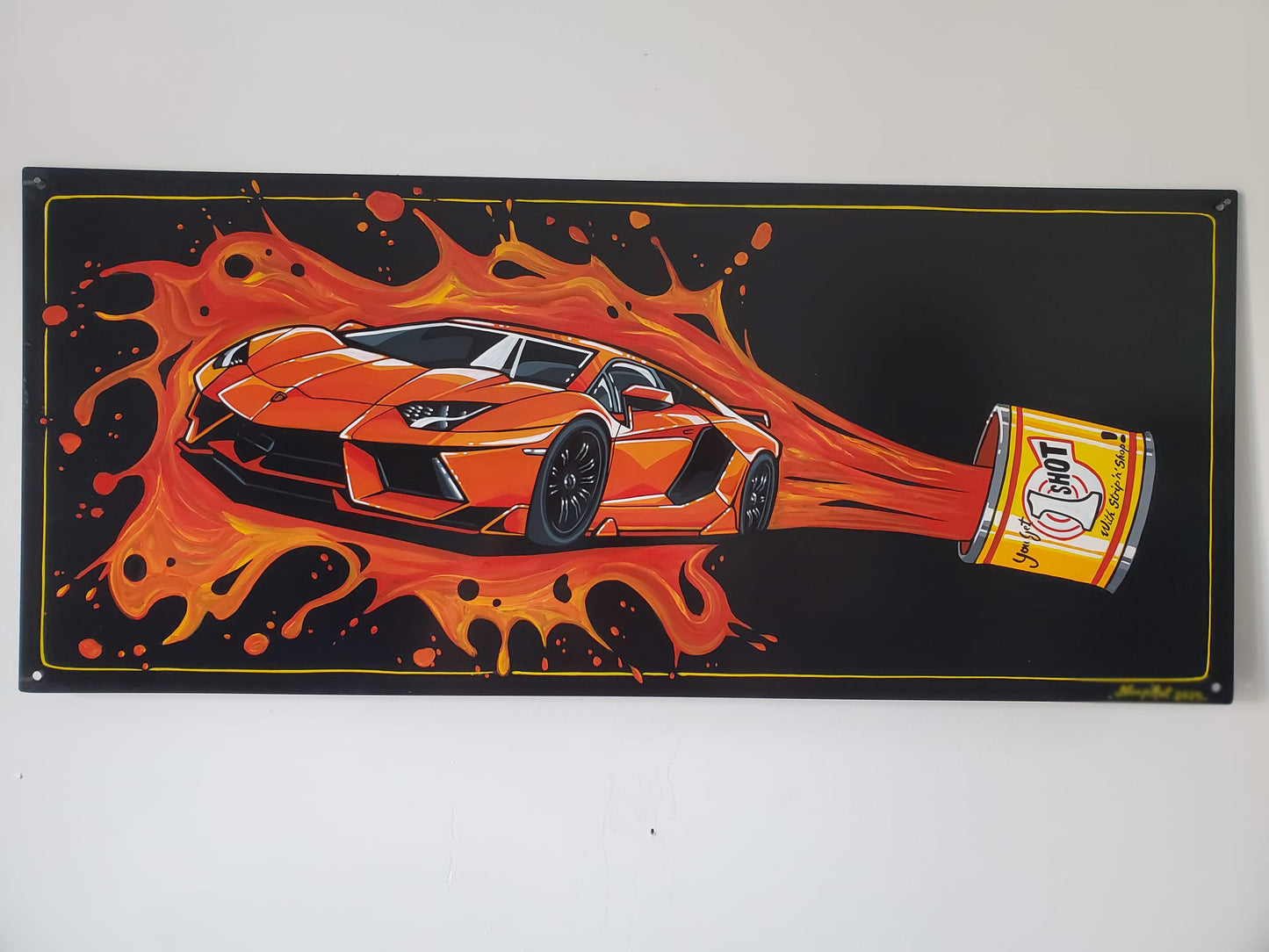 CUSTOMISED AUTOMOTIVE PAINTED METAL PLATE - AUTOMOTIVE DECORATION