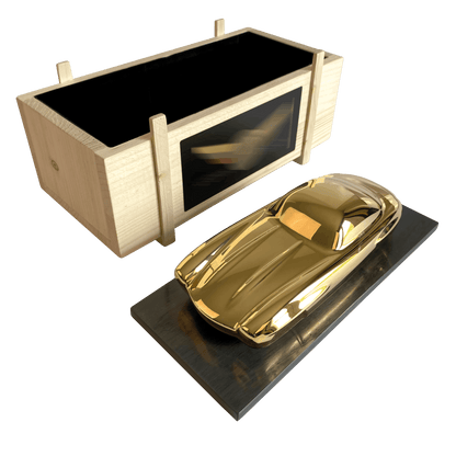 MERCEDES 300 SL EVOCATION - GOLD-PLATED HANDCRAFTED AUTOMOTIVE SCULPTURE