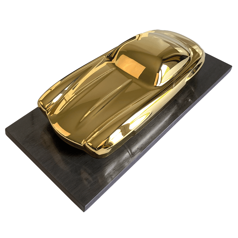 MERCEDES 300 SL EVOCATION - GOLD-PLATED HANDCRAFTED AUTOMOTIVE SCULPTURE