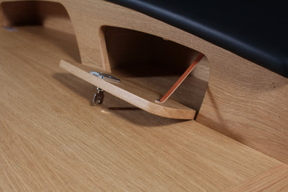 Solid wood furniture representing a Porsche 356 Secretary, created by Stéphane Carton from Atelier Stéphane Carton, woodworker & cabinetmaker.

Limited edition of 25, 130 x 65 x 94 cm, solid oak. Personalization possible.

Perfect for vintage automotive design lovers, classic cars enthusiasts and Porsche 356 owners. Glove box detail view.